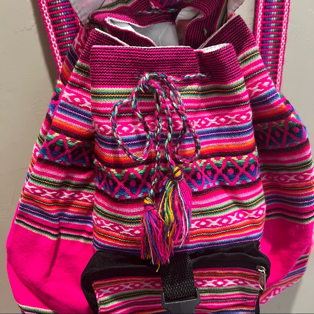 Multicolored Peruvian Blanket Backpack - image 3
